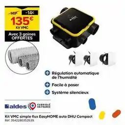Castorama Aldes - kit vmc simple flux easyhome auto dhu compact offre