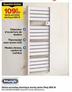 Castorama Delonghi - sèche-serviettes électrique inertie sèche maly 500 w offre