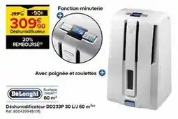Castorama Delonghi - déshumidificateur dd233p 30 l/j 60 m offre