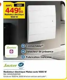 Castorama Sauter - radiateur électrique malao auto 1000 w offre