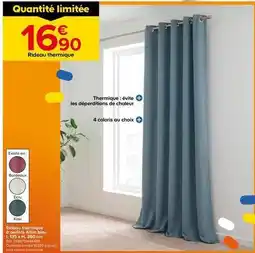 Castorama Rideau thermique a oeillets albin bleu l. 135 x h. 260 cm offre