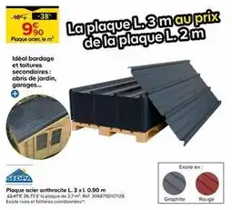 Castorama Sedpa - plaque acier anthracite l. 3 xl. 0.90 m offre