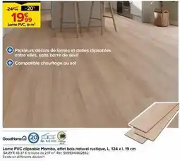 Castorama Goodhome - lame pvc clipsable mambo, effet bois naturel rustique offre