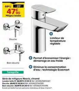 Castorama Hansgrohe - serie de mitigeurs neovis, chrome offre
