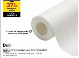 Castorama Diall - revetement de renovation blanc 15 m + 3 m gratuit 180g/m2 offre