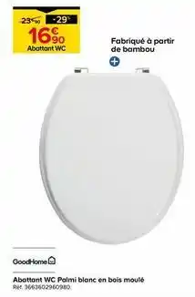Castorama Goodhome - abattant wc palmi blanc en bois moule offre