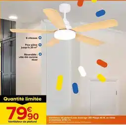 Castorama Goodhome - ventilateur de plafond avec éclairage led pherga 40 w, en métal offre