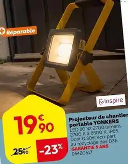 Weldom Inspire - projecteur led de chantier portable yonkers offre