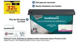 Castorama Goodhome - peinture murs, boiseries et radiateurs blanc edmonton velours premium 2,5 l offre