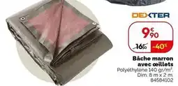 Weldom Dexter - bache marron avec aoeillets offre