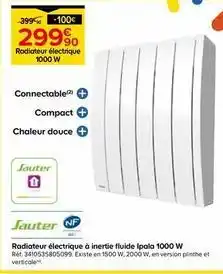 Castorama Sauter - radiateur électrique à inertie fluide ipala 1000 w offre