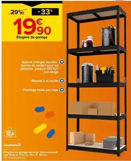 Castorama Goodhome - étagère de garage en acier thermo-laque noir ryle h. 179 x l. 75 x p. 35 cm offre