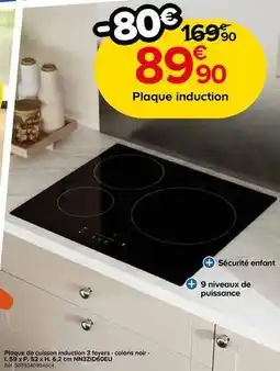 Castorama Plaque de cuisson induction 3 foyers offre