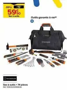Castorama Magnusson - sac à outils + 74 pièces offre