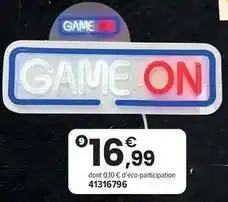 JouéClub Néon led en plexiglas game on offre
