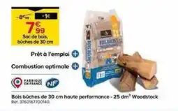 Castorama Woodstock - bois bûches de 30 cm haute performance - 25 dm3 offre