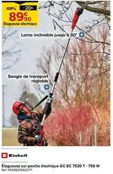 Castorama Einhell - élagueuse sur perche électrique gc-ec 7520 t - 750 w offre