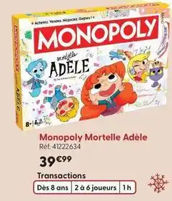 La Grande Récré Winning moves - monopoly mortelle adele offre