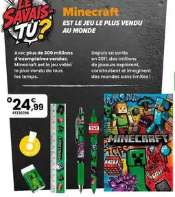 JouéClub Set papeterie minecraft offre