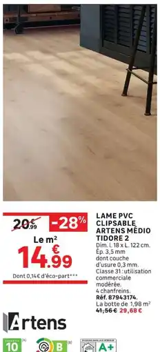 Leroy Merlin Artens Lame PVC Clipsable offre
