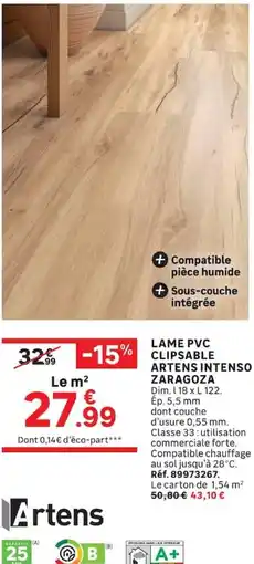 Leroy Merlin ARTENS LAME PVC CLIPSABLE offre
