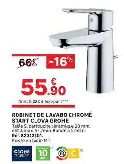 Leroy Merlin GROHE ROBINET DE LAVABO CHROMÉ START CLOVA offre
