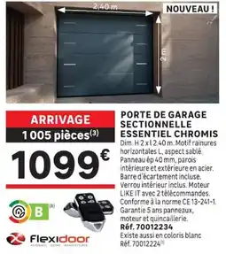 Leroy Merlin Flexidoor PORTE DE GARAGE SECTIONNELLE ESSENTIEL CHROMIS offre