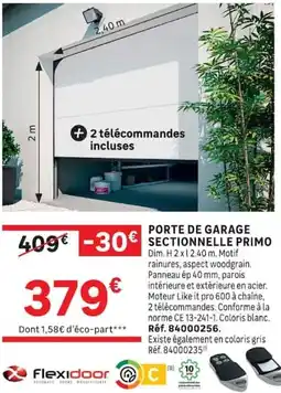Leroy Merlin Flexidoor PORTE DE GARAGE SECTIONNELLE PRIMO offre