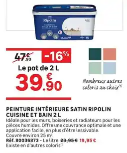 Leroy Merlin Ripolin Peinture intérieure satin offre