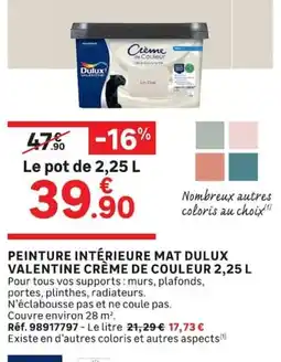 Leroy Merlin Dulux Valentine Crème de Couleur offre