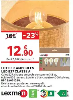 Leroy Merlin Lexman ampoules LED offre