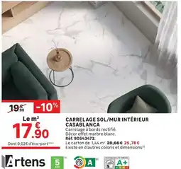 Leroy Merlin Artens CARRELAGE SOL/MUR INTÉRIEUR CASABLANCA offre
