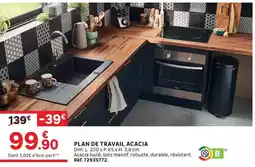 Leroy Merlin PLAN DE TRAVAIL ACACIA offre