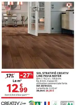 Leroy Merlin Sol stratifié Creativ' line pavia noyer offre