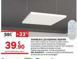 Leroy Merlin Inspire PANNEAU LED GDANSK offre