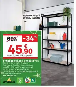 Leroy Merlin AVASCO ÉTAGÈRE 5 TABLETTES offre