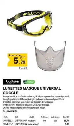 DomPro BOLLE Lunettes masque universal goggle offre