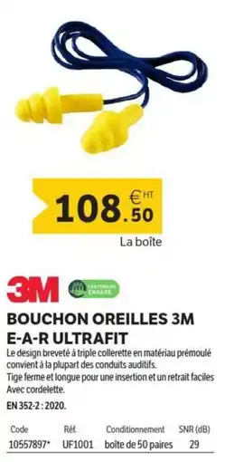 DomPro 3M BOUCHON OREILLES 3M E-A-R ULTRA FIT offre
