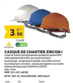 DomPro DELTAplus CASQUE DE CHANTIER ZIRCON I offre