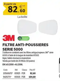 DomPro 3M FILTRE ANTI-POUSSIERES SERIE 5000 offre