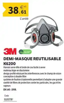 DomPro 3M DEMI-MASQUE REUTILISABLE K6200 offre