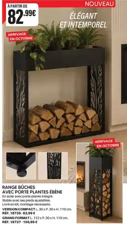 Shopix Range bûches avec porte plantes ébène offre