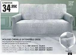 Shopix Housse Chenille Extensible Grise offre