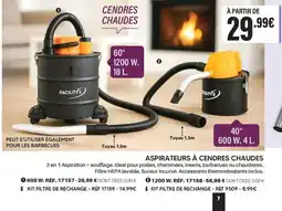 Shopix FACILITYS Aspirateur à cendres chaudes offre