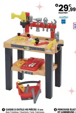 JouéClub Écoiffier caisse à outils 45 pièces offre