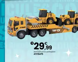 JouéClub Camion transport de véhicules de chantier offre