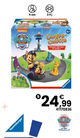 JouéClub Ravensburger croque-carotte la pat’ patrouille offre