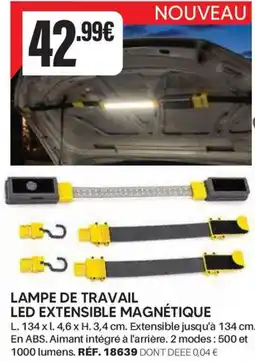 Shopix Lampe de travail led extensible magnétique offre