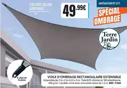 Shopix Terre jardin voile d'ombrage rectangulaire extensible offre