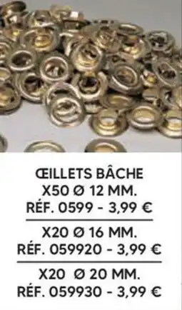 Shopix ŒILLETS BÂCHE offre